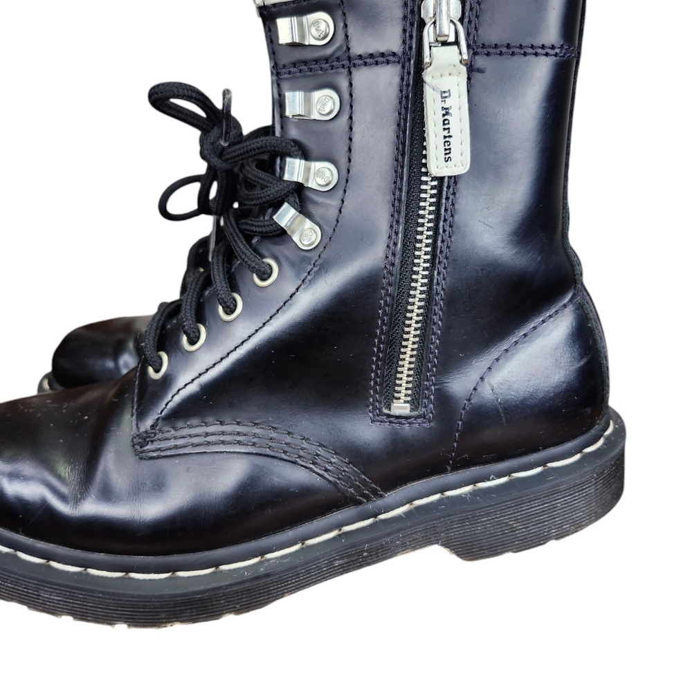 Dr. Martens 1460 Lace and Zipper Leather Boots (6USM) - Picture 3 of 14